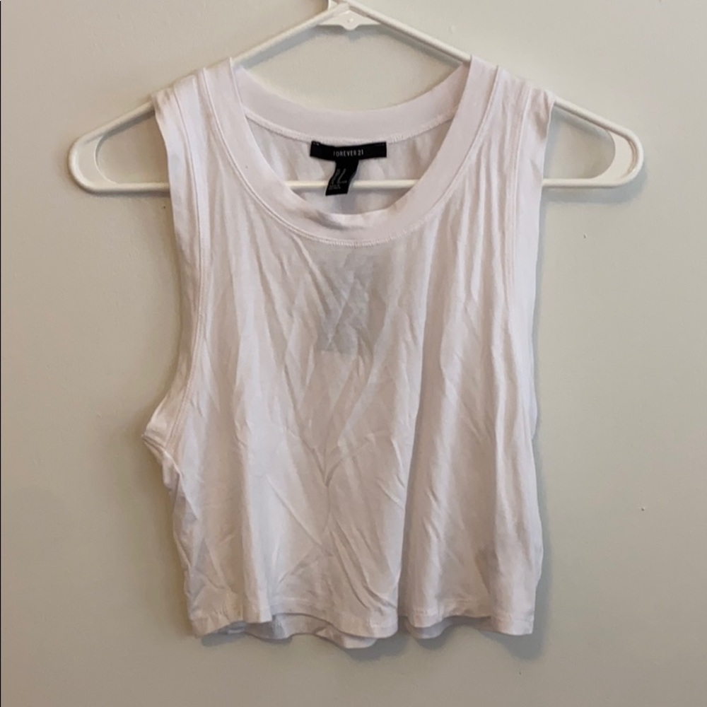 White Cropped Tank